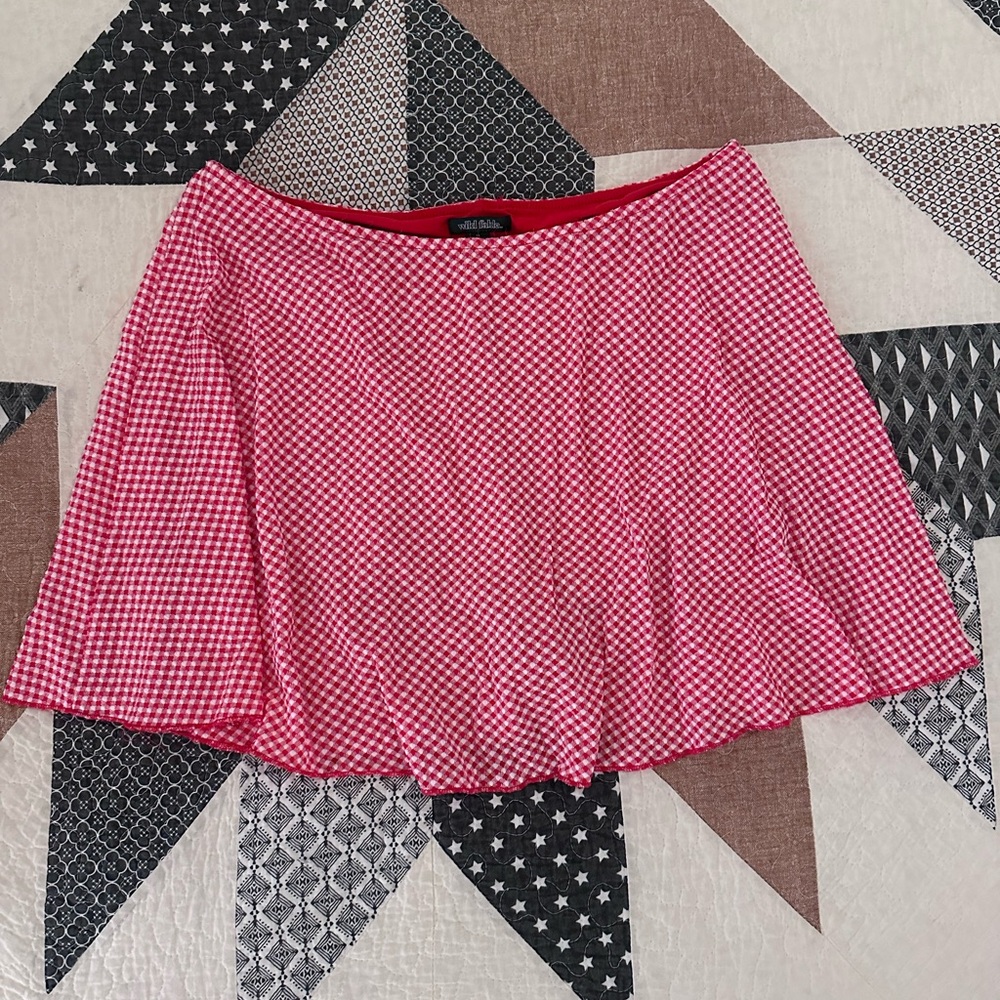Wild Fable Red Checkered Skater Skort